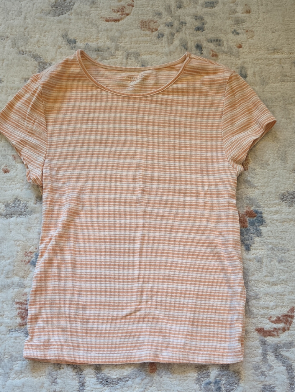 Classic Short-Sleeve Striped Tee - Peach
